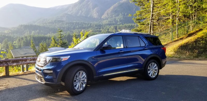 Blue Ford Explorer In National Forest