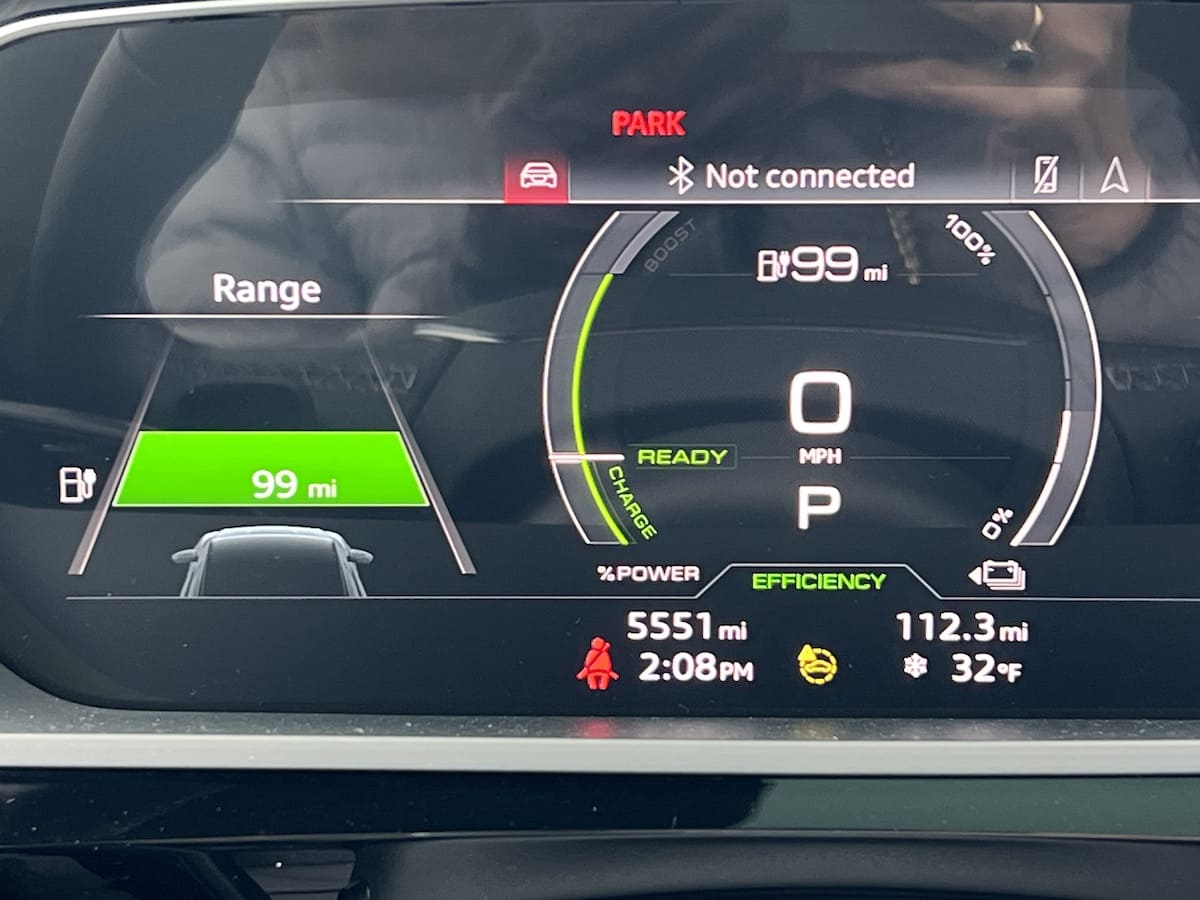 Audi Q8 E-Tron Electric Vehicle Driver Display