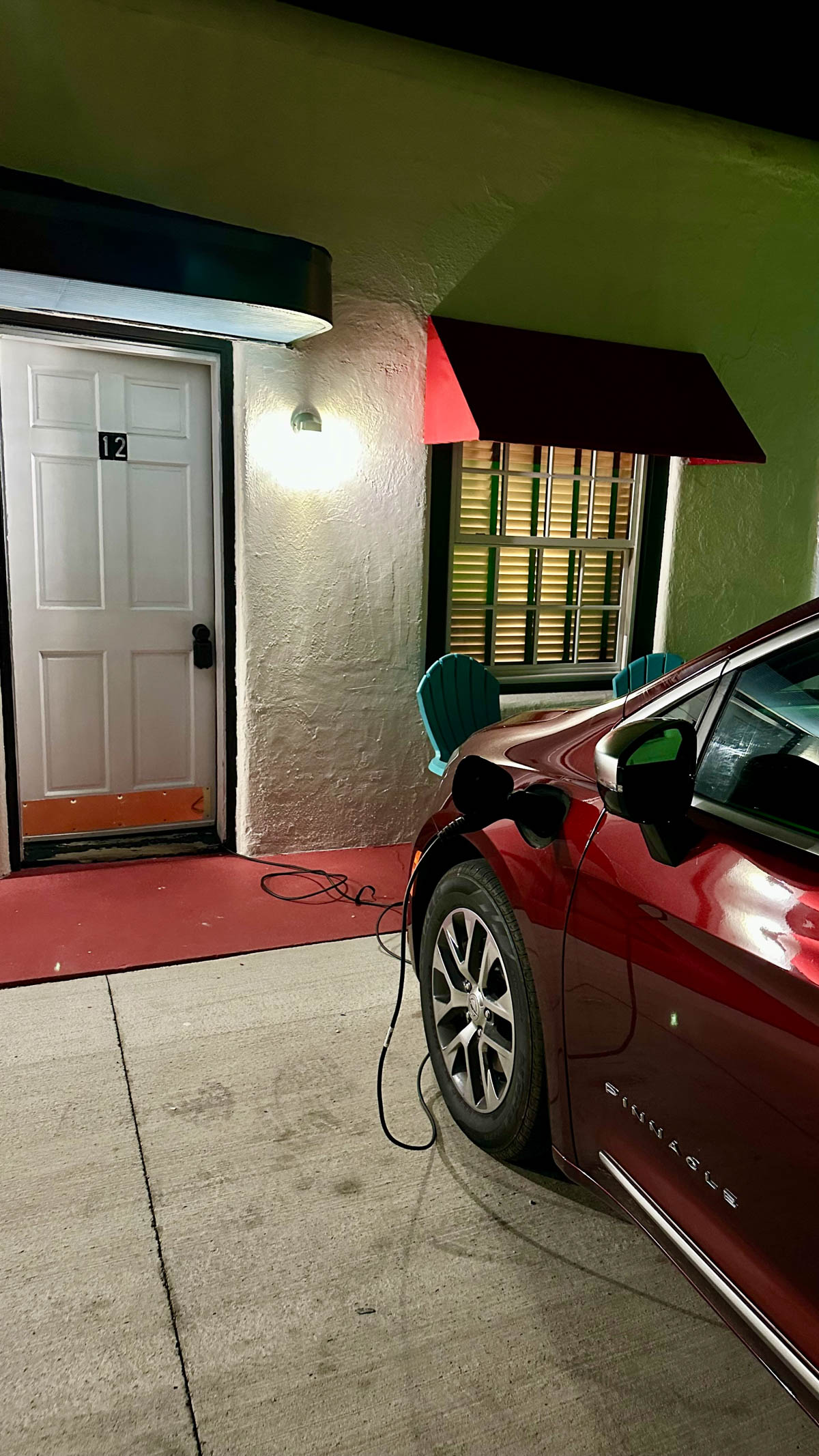 Our Workaround For Plugging In The Chrysler Pacifica Ehybrid. Photo: Holli Fourniquet