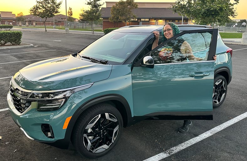 Featured Image - Liv Leigh Smiles While Hopping Into The 2024 Kia Seltos Sx Turbo Safest Cars On The Road