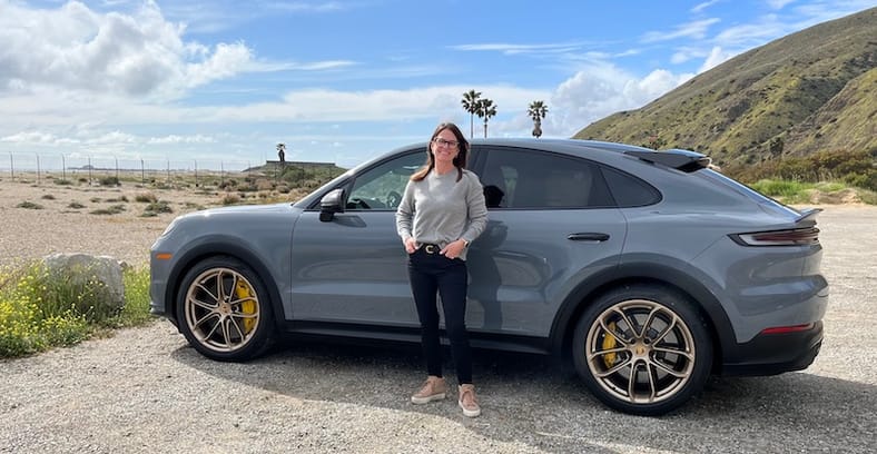 Sara Lacey And The Porsche Cayenne. Photo: Nelson Ireson