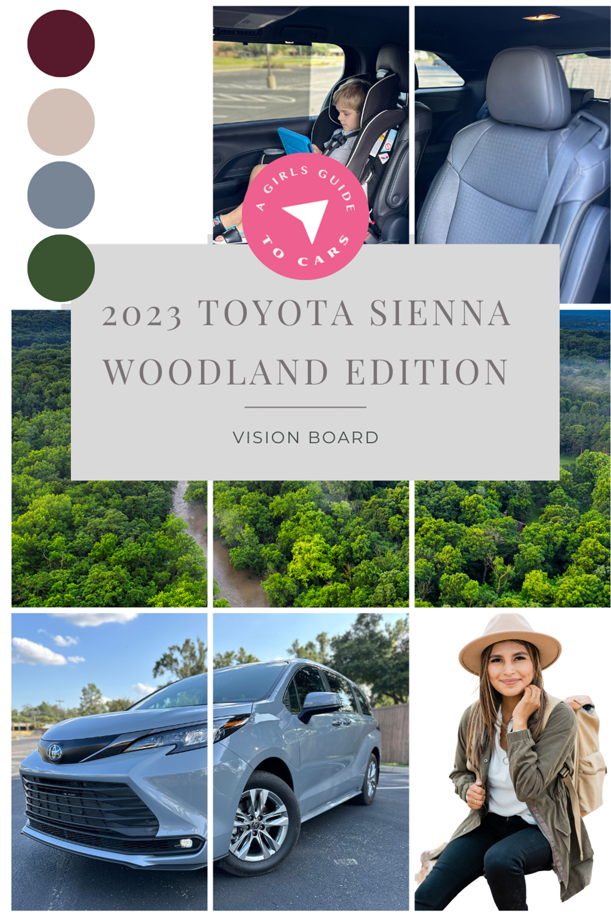 A Girls Guide To Cars | A Mom'S Take On Why The Toyota Sienna Minivan Is So Popular - Sienna Woodland Edition Pinterest Vision Board 2 Holli Fourniquet