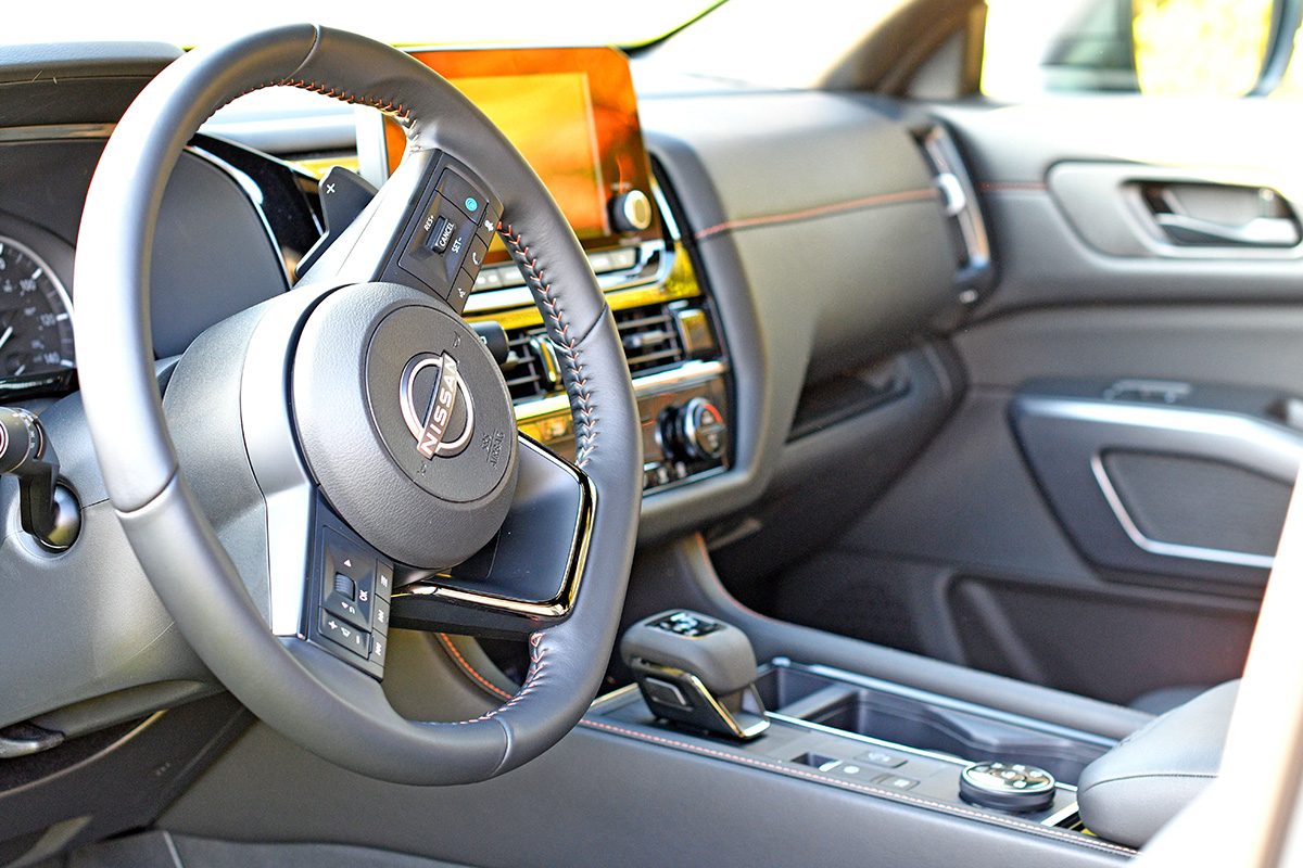 Sleek Center Interior In The 2024 Nissan Pathfinder Rock Creek. 