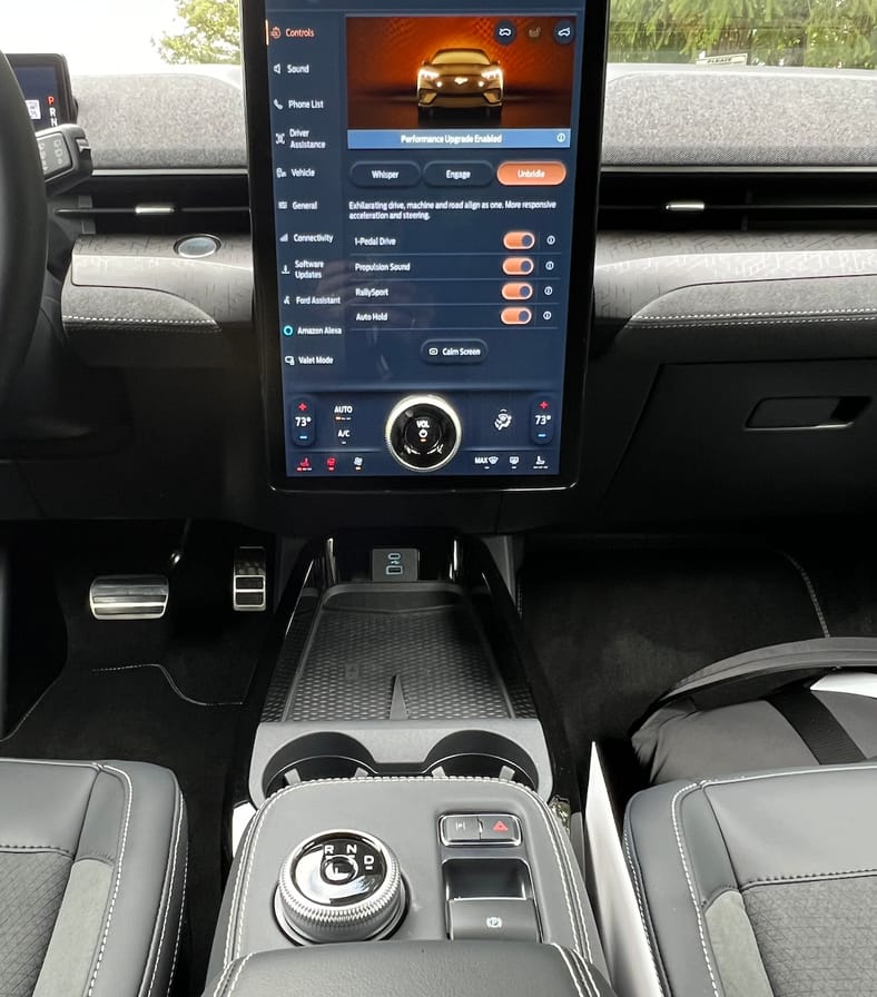 The Center Console In The Ford Mustang Mach-E Rally