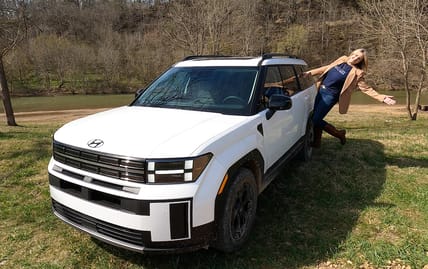 The Exterior Hand Hold Allows Easier Access To The Santa Fe'S Roof Racks