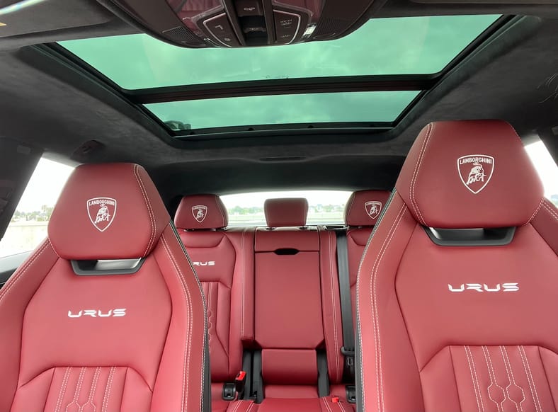 The Interior And Panoramic Sunroof Of The Lamborghini Urus S