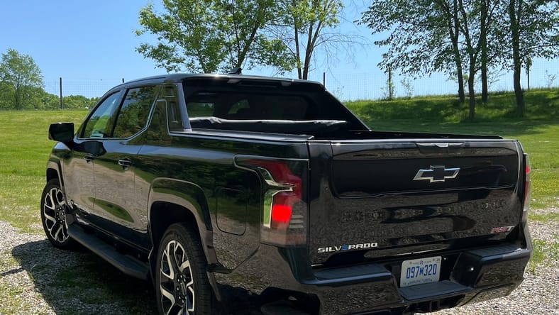 The Rear Of The Chevrolet Silverado Ev