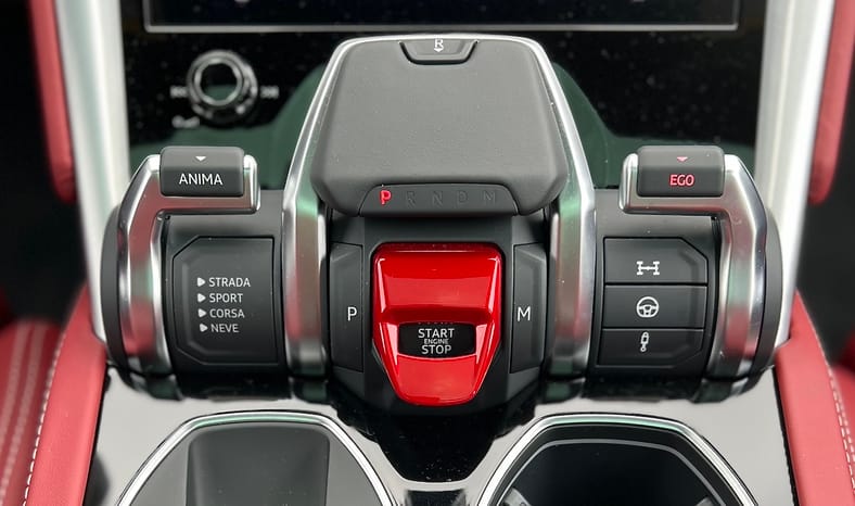 The Starter Button And Gear Selector In The Lamborghini Urus S