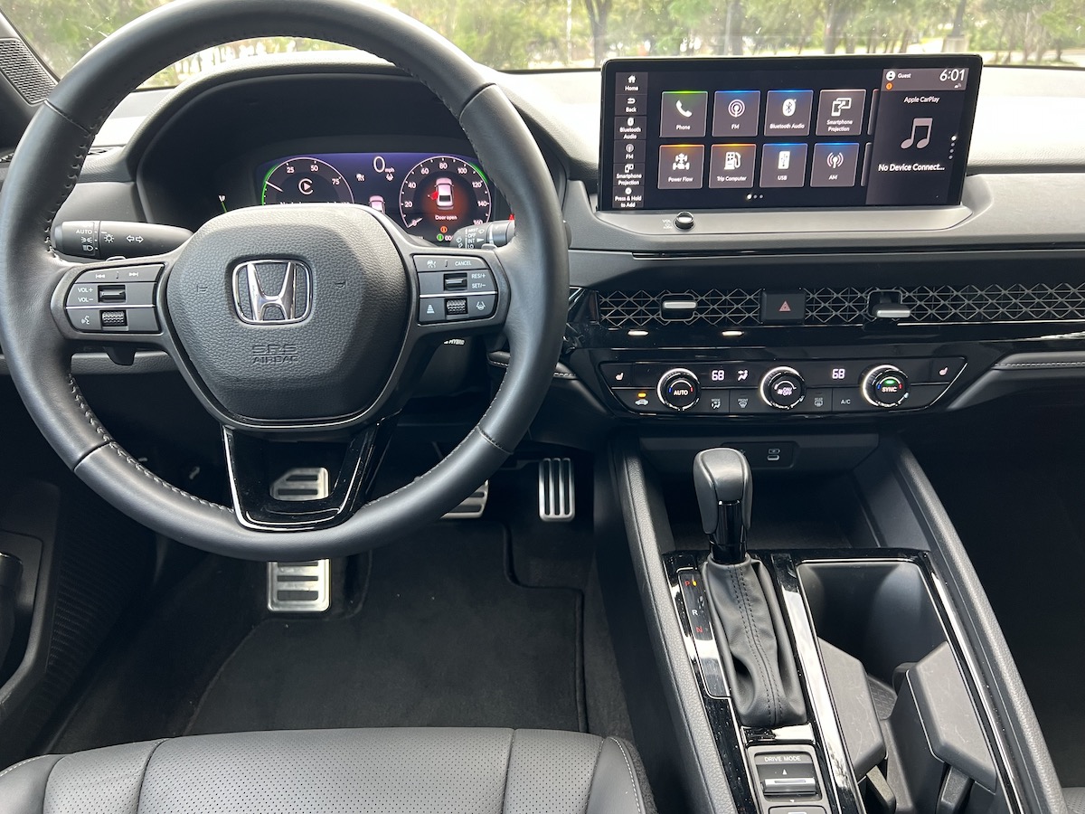 The View From The Drivers Seat In The 2023 Honda Accord Hybrid Sport