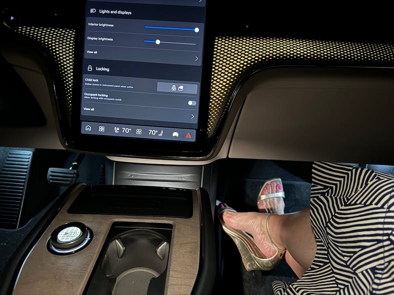 Wood Veneer Trim Is Backlit For Night Driving In The Volvo Ex90