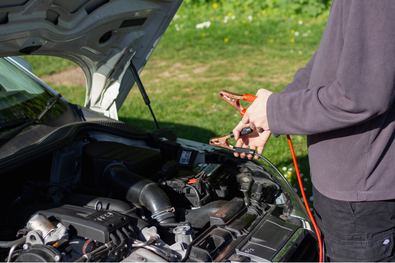 Jumping A Car Using The Battery