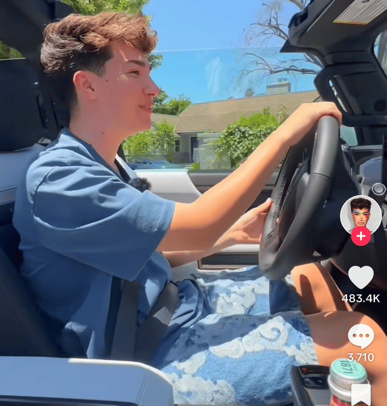 James Charles Hummer Ev With The Top Off